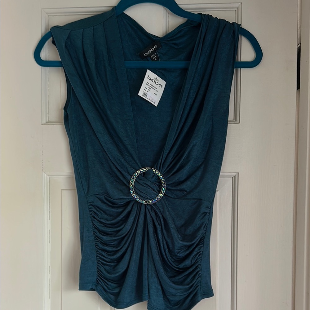 Bebe Teal Sleeveless Top
